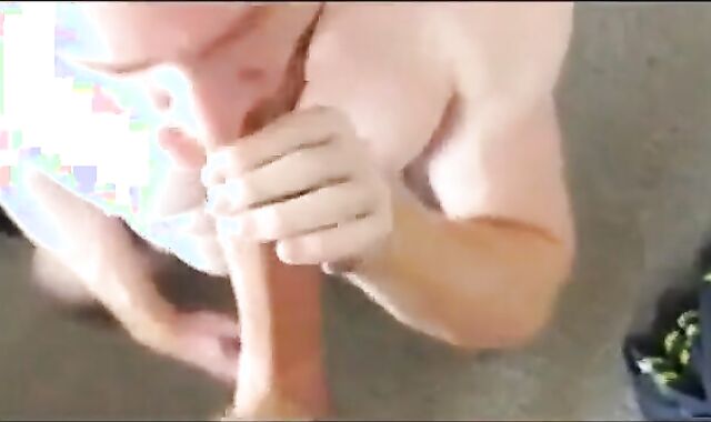 Two Big Cocks Feed Their Loads to Redhead Cock-Hungry Slut