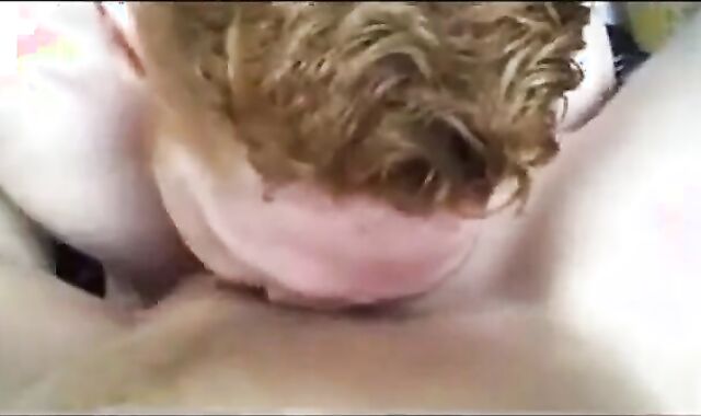 Two Big Cocks Feed Their Loads to Redhead Cock-Hungry Slut