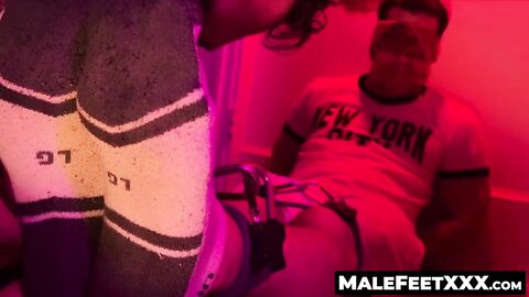 MaleFeetXXX.com - Bound Shy's feet worshiped and sucked helplessly by a straight guy'