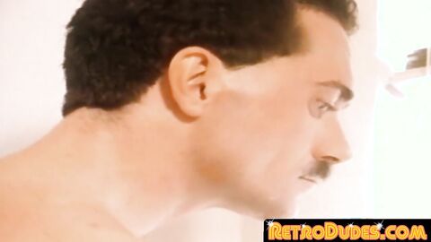 RetroDudes.com - Stud tugs his cock until shooting a huge load of cum
