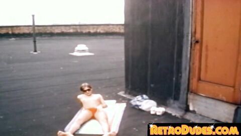 RetroDudes.com - Stud tugs his cock until shooting a huge load of cum