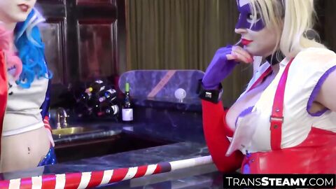 TransSteamy.com - Autumn Rain squirms on Leya Falcon's massive cock