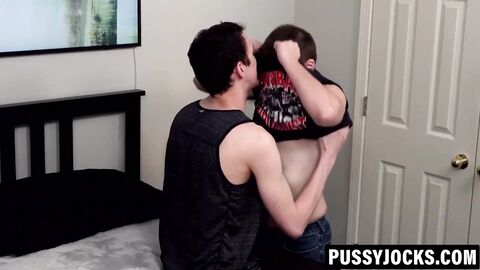 PussyJocks.com - FTM twink Luke plays with clit during fuck