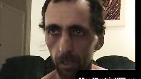 MenWorkinXXX.com - Horny old man eagerly jacks off his fuck stick