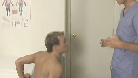 Blonde twink Josh Vonn blows cock and hard fucked by doctor