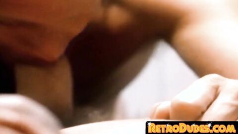 RetroDudes.com - Muscular stud enjoys nipples and cock sucking from