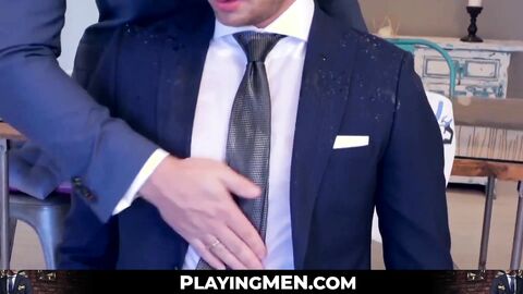 PlayingMen.com - Guys in suits bang after nice business meeting with