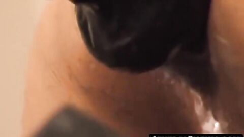 CentralFisting.com - Bearded hunk's self fisting with black dildo