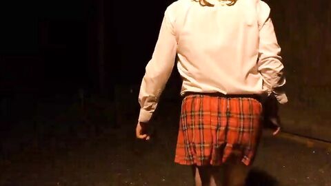 Sissy Uniform Tease Cathy's Outdoor Adventure