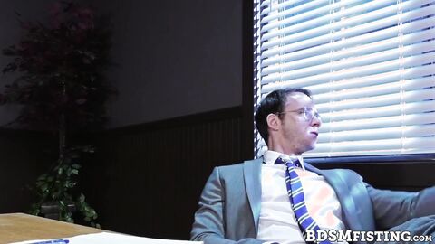 Asian intern Nate Grimes is fisted and dominated by boss Niko Reeves