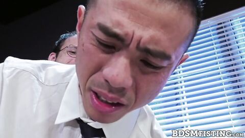 Asian intern Nate Grimes is fisted and dominated by boss Niko Reeves