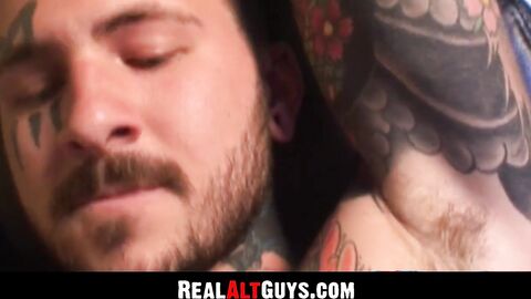 RealAltGuys.com - Handsome Alix flaunts his tattoos during an intense
