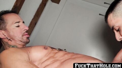 FuckThatHole.com - Muscle jock Juan bareback butt fucks gay lover