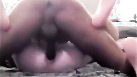 Black Stud Tops Smooth White Bottom Bareback