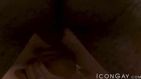 Muscled stud Noah Donovan sticks his giant black dick into Troy Accola