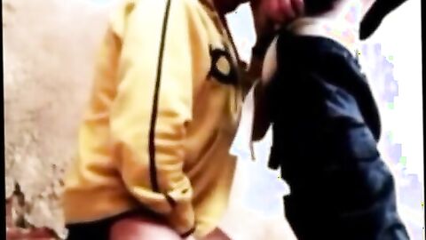 Hot Daddy Barebacks Young Lad Outdoors