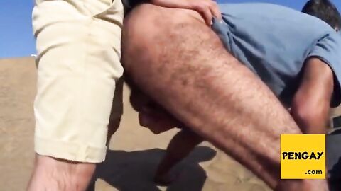 Outdoor cruising fun with a stranger on a dune