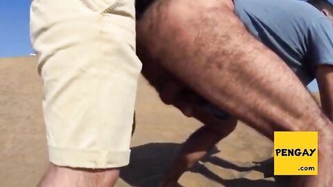 Outdoor cruising fun with a stranger on a dune