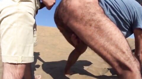 Outdoor cruising fun with a stranger on a dune