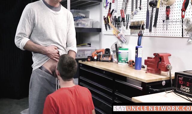 SayUncleNetwork.com - Daddy's workshop becomes a raw fucking playground for stepson's