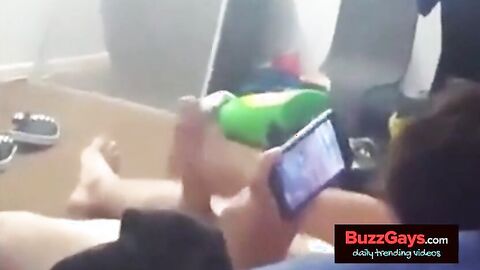 Asian Twink Cums While Watching Porn