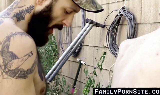 FamilyPornSite.com - Hillbilly's raw dick in delinquent stepson's ass