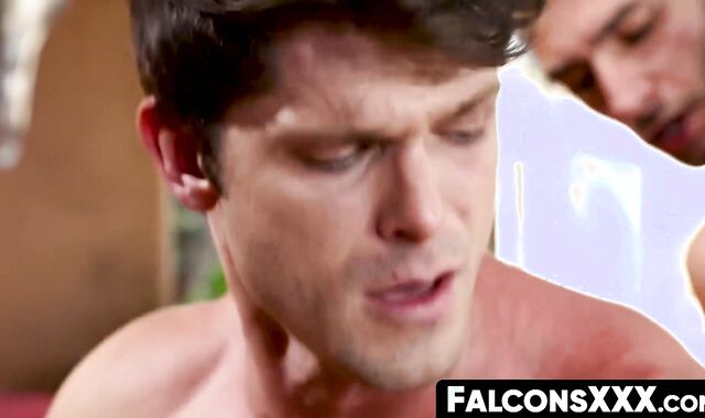 FalconsXXX.com - Muscular gay studs Devin Franco and Brian Adams in a raw barebacking