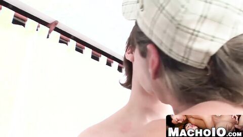 MachoIO.com - Young Latino bottom fucked raw on his office desk