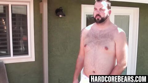 HardcoreBears.com - Sailor Blue Aiden Storm tag team Bone Flexx poolside