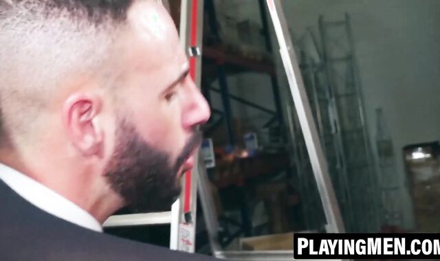 PlayingMen.com - Pol Prince and suited Leo Rosso's ass breeding after dick sucking