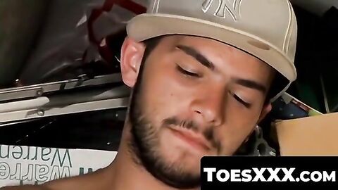 ToesXXX.com - Jocks' side-by-side jerk off with toe-focused climax