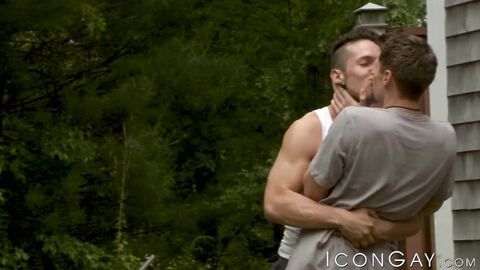Gorgeous Gabriel Alanzo slams his cock into Troy Accolas asshole