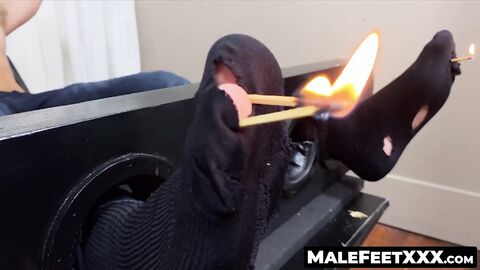 MaleFeetXXX.com - Drew Harper locked up and subjected to a hairy