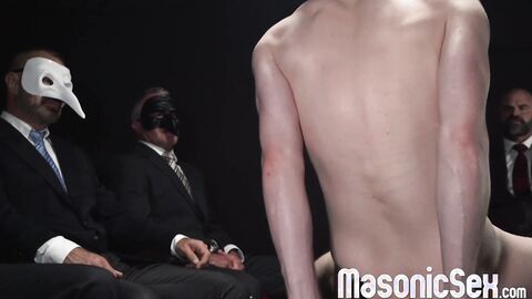Innocent Cole Blue and Bishop Angus banged hard after riding dildo