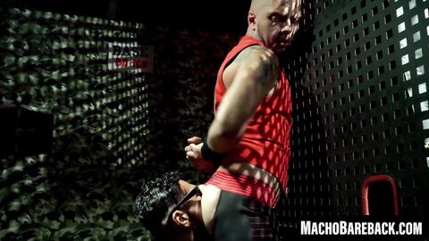 Mars GymBurger is tied up as Pablo Bravo rips his mouth and ass