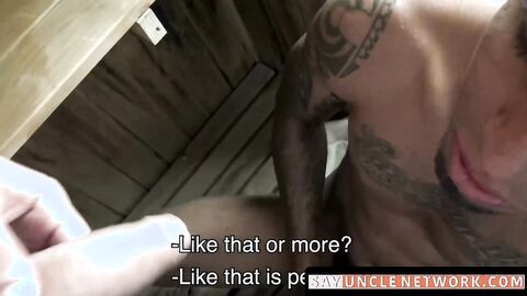 SayUncleNetwork.com - POV deepthroat and bareback debut for tattooed