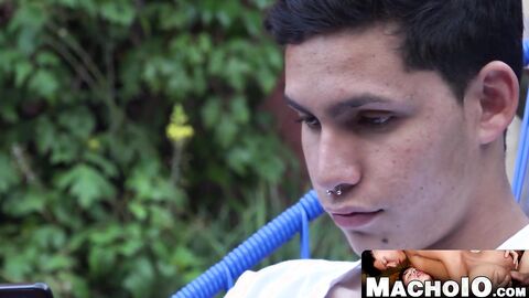 MachoIO.com - Twink latino cums after riding bareback and