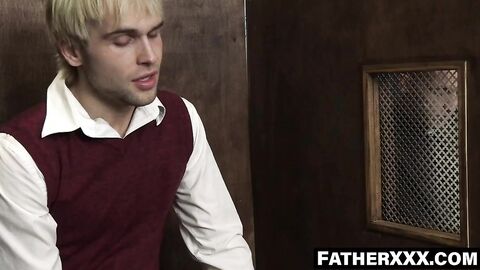 FatherXXX.com - Blonde priest's confession of impure wild sex deeds