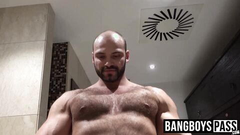 Hairy hunk Tom flaunting his beefy body and mouth watering dick
