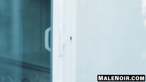 MaleNoir.com - Bearded XL's big black baton pokes Travis's bouncy ass