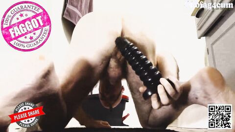 Exposure whore rides ribbed dildo