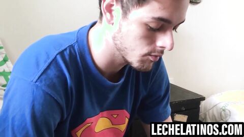LecheLatinos.com - Attractive Maximiliano's cum explosion from a rim