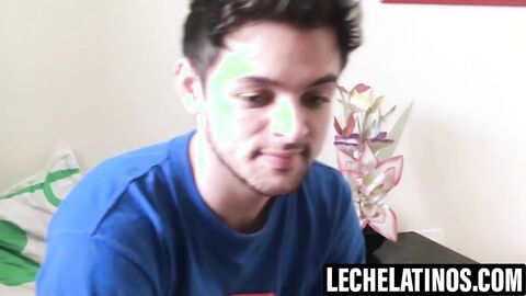 LecheLatinos.com - Attractive Maximiliano's cum explosion from a rim