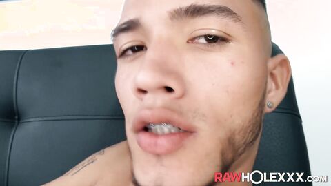 Tattooed Latino Canzio has a massive boner to play with and cum