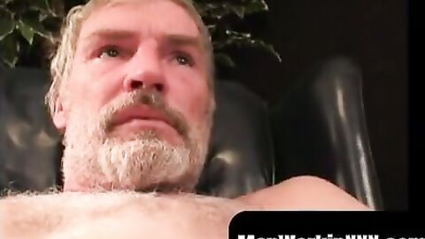 MenWorkinXXX.com - Solo older amateur shows off his cock jerking