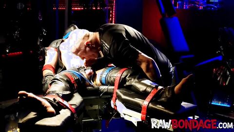 Jock engage in painful ball tied and deepthroating session