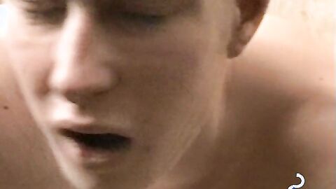 Twink enticed his bud into sucking his cock by smoking.