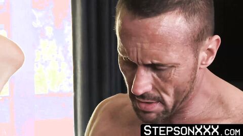 My stepsons Oliver Star and Michael Del Ray both kissed and slurped my balls and cock