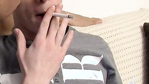 Horny Hunk enjoys oral sex as he gets turned on by smoking