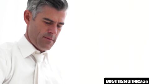 BoyMissionary.com - Dominant Mormon gives a young, gay follower a divine fellatio and
